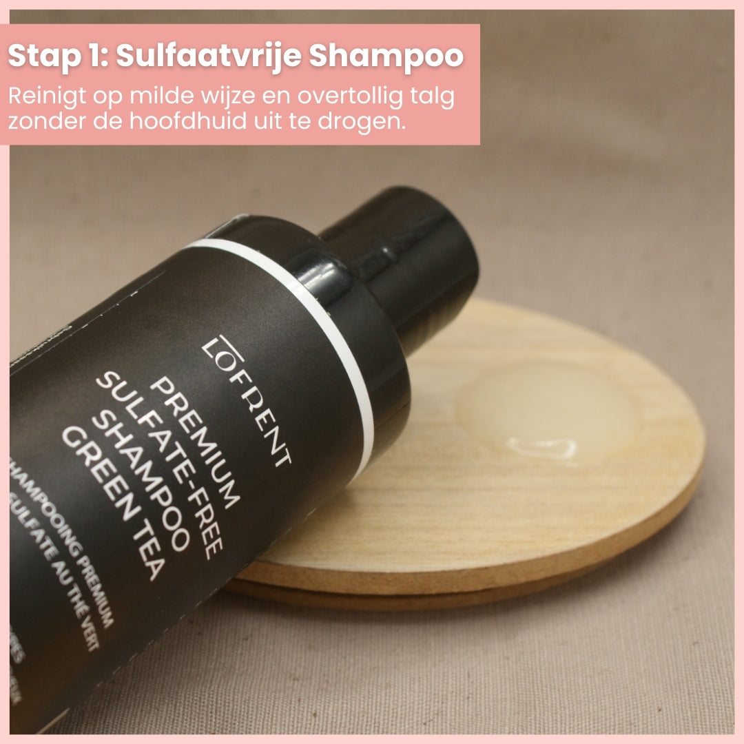 4-in-1 Haircare Set: Shampoo, Conditioner, Masker en Haarserum Groene Thee