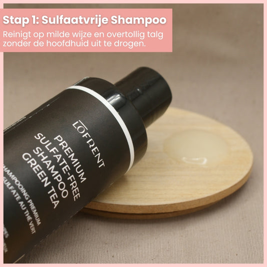 4-in-1 Haircare Set: Shampoo, Conditioner, Masker en Haarserum Groene Thee - Lofrent Cosmetics