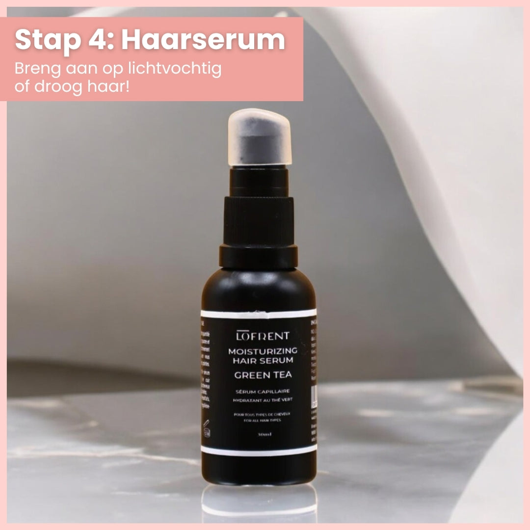4-in-1 Haircare Set: Shampoo, Conditioner, Masker en Haarserum Groene Thee