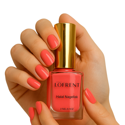 Halal Nagellak op Waterbasis - Peel -Off - 15 ML- Coral Bloom - Lofrent Cosmetics